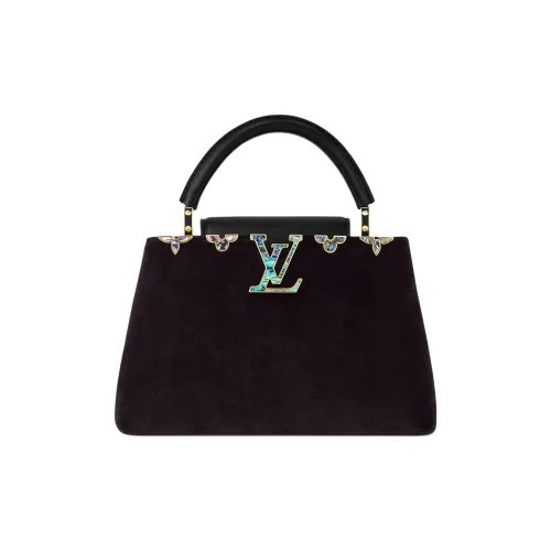 LOUIS VUITTON Capucines Кожа Сумка через плечо Сумка Маленькая Женская Черная