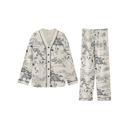 FENTENGCARE Белый Женский Пижамный Комплект
