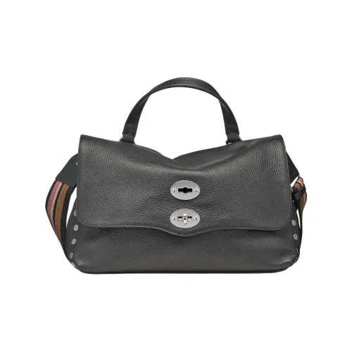 Zanellato Postina Телячья кожа Курьерская сумка Сумка через плечо Сумка среднего размера Женская Черная