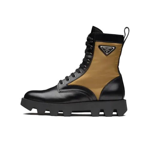 PRADA MID Ботинки на голень Мужские Черный Коричневый