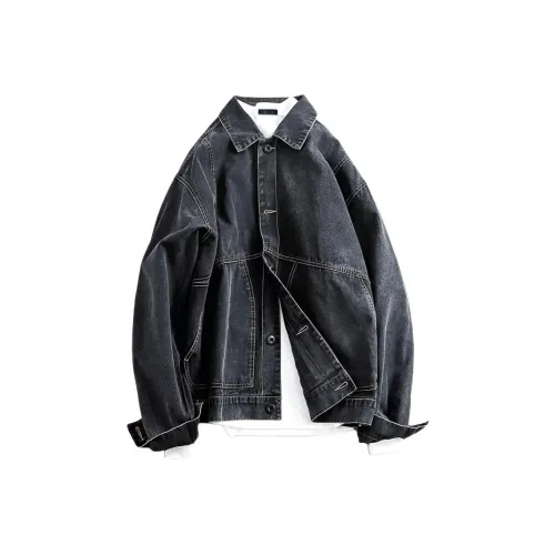 SLLAVIF Черные Мужские Джинсовые Куртки