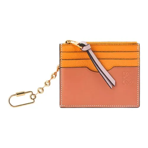 LOEWE Мягкий держатель для карт из крупнозернистой коровьей кожи женский оранжевый