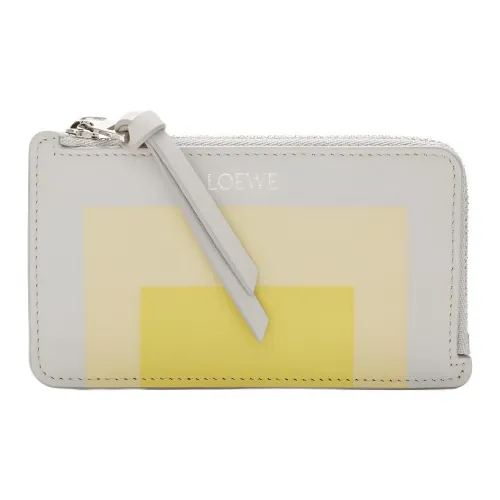 LOEWE Albers Коллаборация Коровья кожа Держатель для карт Женские Светло-серый и Светло-желтый Кристальный