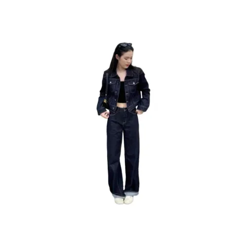 HKPXR Джинсовый синий Женская Джинсовая Куртка
