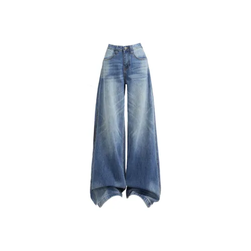 POWXV Винтажные синие женские джинсы