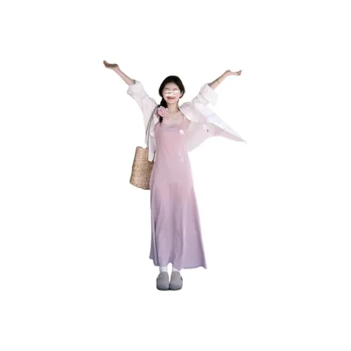 STYUW Белая рубашка + платье-камзол 2 предмета комплект женской одежды слиплатье