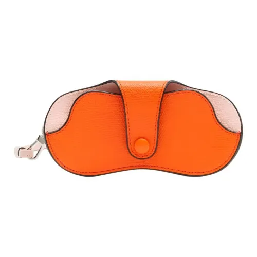 Valextra Телячья кожа Чехол для очков Женские LOBSTER Апельсин Spliced Пионово-розовый