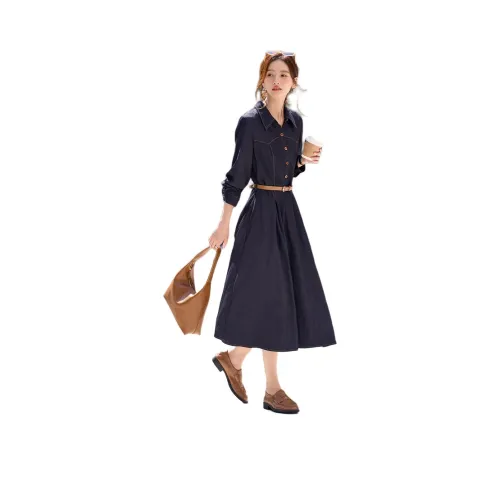 Still Quiet Длинное платье с длинными рукавами женское