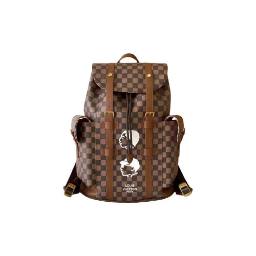 LOUIS VUITTON Коллаборация с Nigo Этикетка Рюкзак Средний Мужской Коричневый