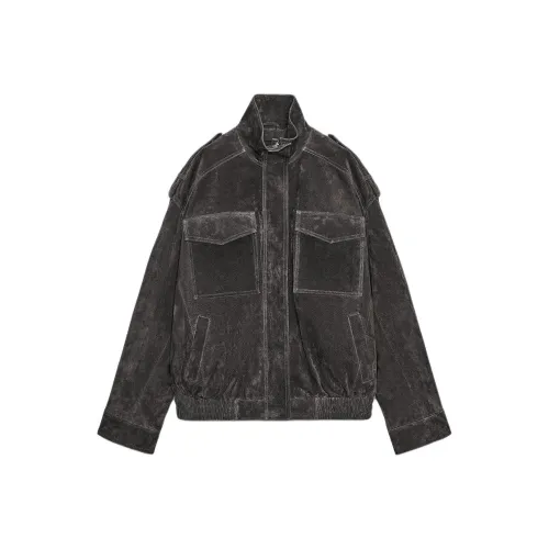 ZARA Угольный Женские Кожаные куртки