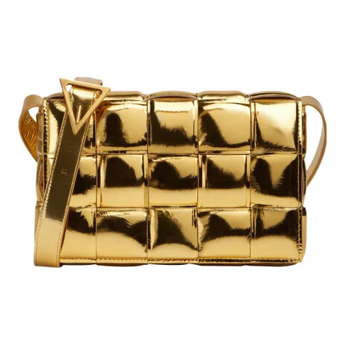 Bottega Veneta Padded Cassette Sheepskin Pillow Bag Crossbody Bag Shoulder Bag Women's Gold