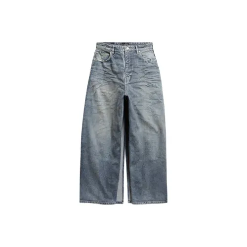 Balenciaga FW23 Скафандр Брюки Юбка Деним Длинный Юбка Обычный крой Женские Синий