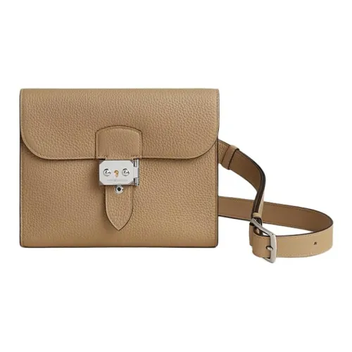 HERMES Sac A Depeches Коровья кожа Togo Сумка через плечо Сумка на плечо Мужская 1C Poussiere Земляной тон