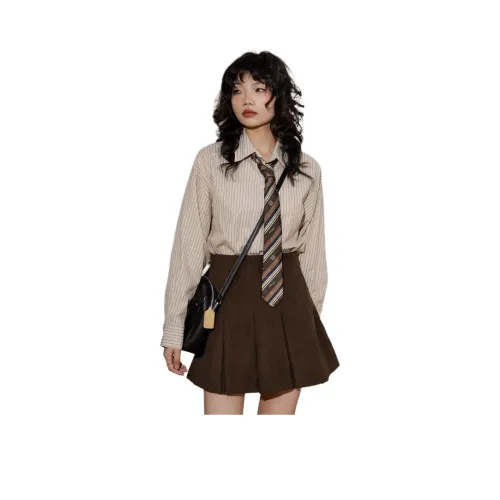 REMOULD Абрикосовые полосы Включая Галстук Женские Рубашки