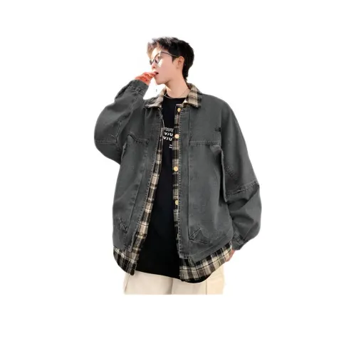 Wooden Rabbit Большой размер Модный бренд Свободный крой Осенний Streetwise Куртка Мужская