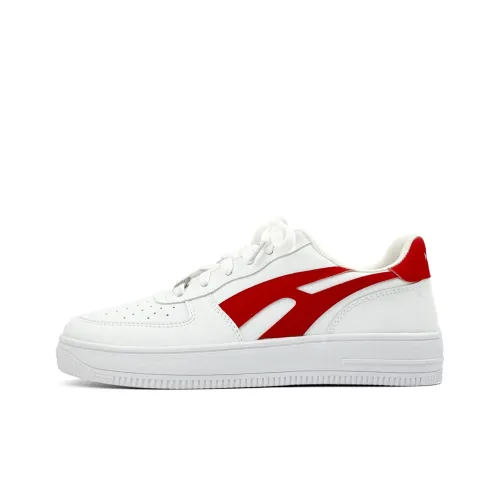 HUANQIU Высота Увеличивающие Устойчивые к Износу Легкие Низкие Кроссовки для Скейтбординга Мужские Белые и Красные