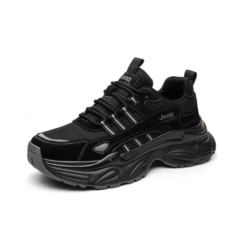 JEEP Outdoor Commute Амортизация Устойчивый к истиранию Увеличение высоты Низкие кеды Мужские Черные