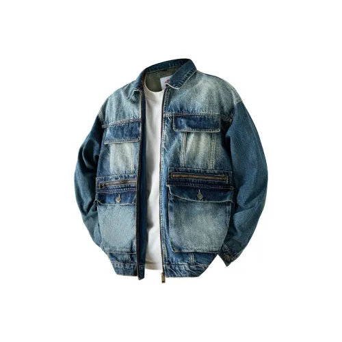Lee Cooper Весенний и Осенний Деним Куртка Мужская Винтажный Синий