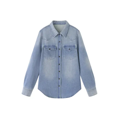 DX.DAXI Винтажный синий Женская рубашка