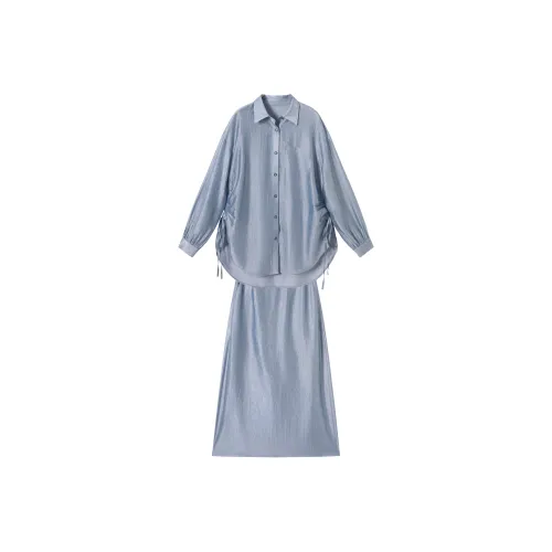 DIALOGUE Серебряный Озерно-голубой Женские Комплекты с юбкой