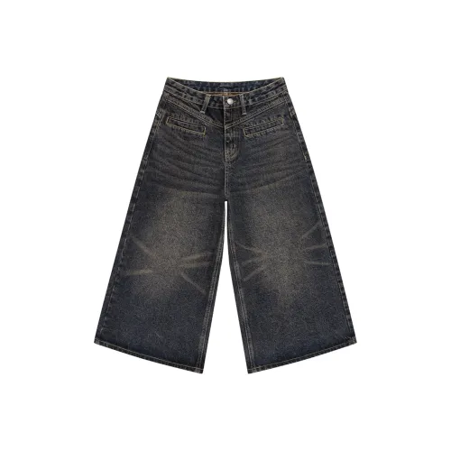 POWXV Винтаж Капри Штаны Женские Джинсы