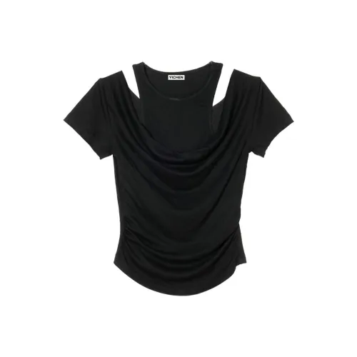 YICHEN Черные Женские T-рубашки