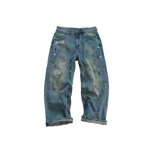 YIMAI Грязно-синие мужские джинсы