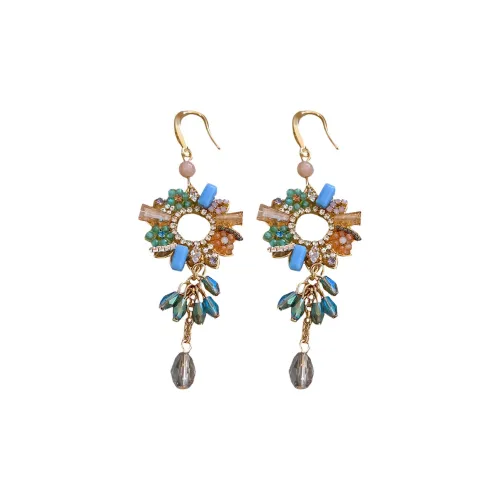 Drejew Alloy Zircon Glass Stud Earrings and Ring Set Women's Drejew Сплав Циркон Стекло Серьги-гвоздики и Кольца Комплект Женский