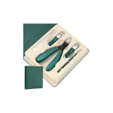 Сумка с клапаном / Черное лезвие / Круглый носок / Обруч / Набор из 5 штук / Зеленый