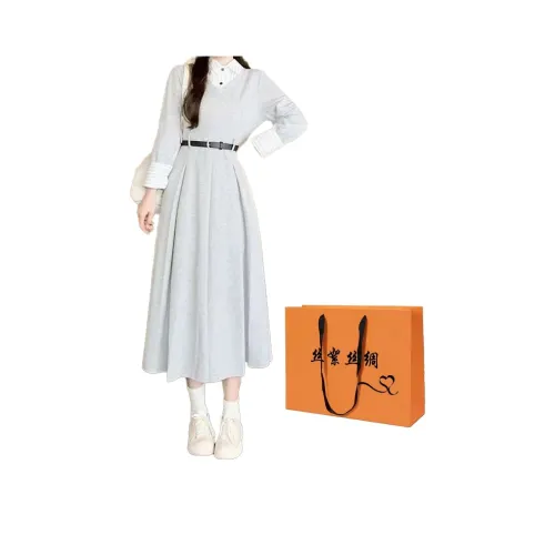 SIXUSICHOU Длинное платье с длинными рукавами женское