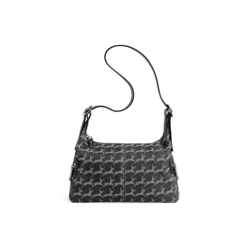 Miao Di Ткань Сумка через плечо Стандартная Женская Джинсовая Черная