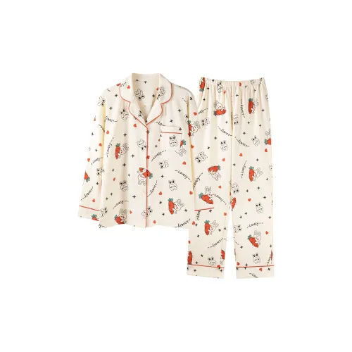 Pretty lady Молоко Белый Женский Пижамный Комплект