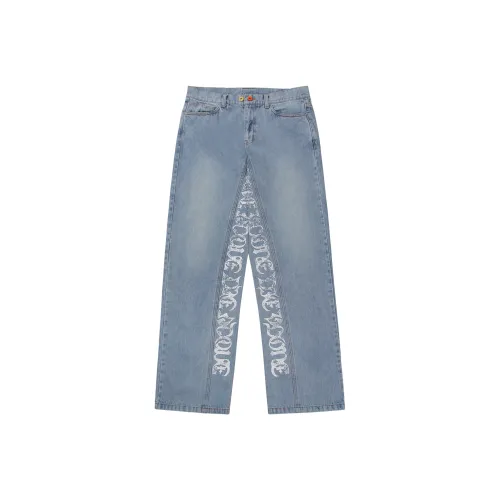 VLONE Синие Белые Унисекс Джинсы