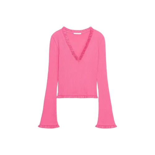 ZARA Темно-фиолетовый Красный Женский Трикотаж