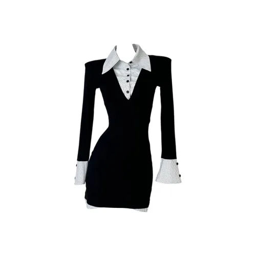 GRAYISMOON Длинное платье с длинными рукавами женское