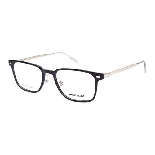 MONTBLANC Прямоугольные OPTICAL Очки Мужские Черные Серебряные