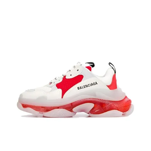 Balenciaga Triple S Low Топ Толстоподошвенные кроссовки Женские Белые Красные
