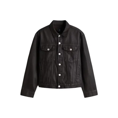 H M Темно-коричневый мужской джинсовый куртки