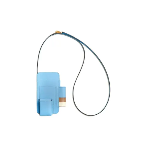 HERMES Hermèsway Epsom Телячья кожа Чехол для телефона Женские Небесно-голубой