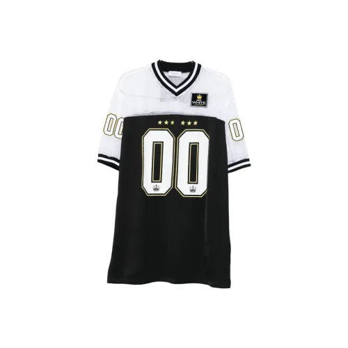 Off Белый укороченный платье с короткими рукавами Женские