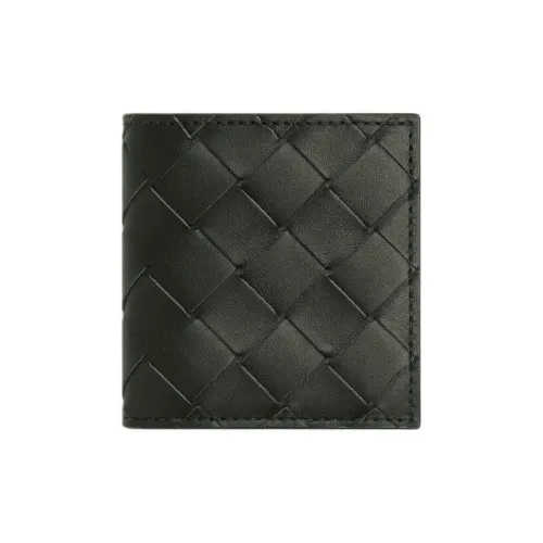 Bottega Veneta Intrecciato Телячья кожа Монетница Мужская Темно-зеленый