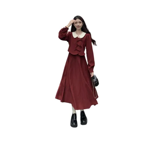 STYUW Длинное платье с длинным рукавом женское