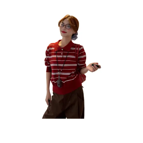 LAKESI Красный топ [Одиночная упаковка] Женский трикотаж