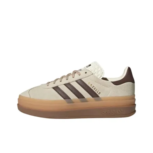 Adidas Originals GAZELLE BOLD Скейтборд Кроссовки Унисекс Бежевый Коричневый