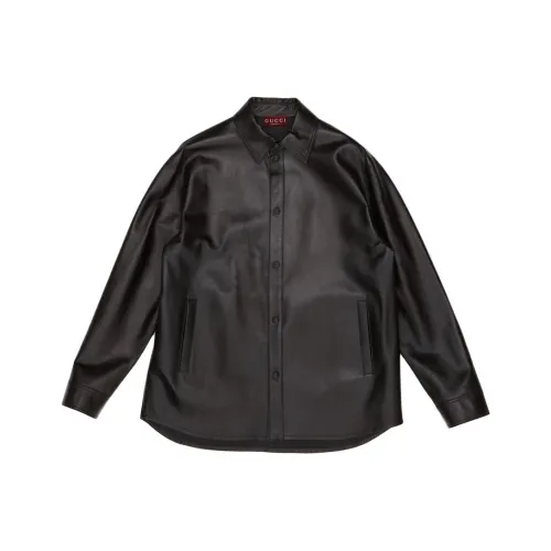 GUCCI Мужские черные кожаные куртки