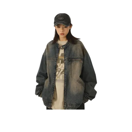 PISYPOX Винтажный синий унисекс джинсовые куртки