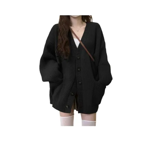 STYUW Черный кардиган женский трикотаж