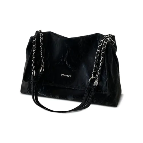 C°BANNER Коровья кожа Сумка через плечо Средняя Женская Черная