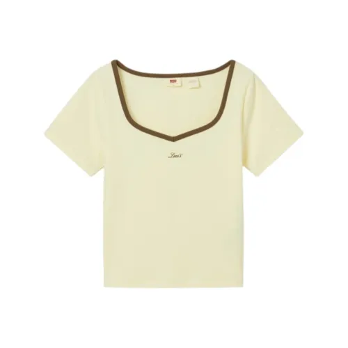 Levis Cream Yellow Women's T-Shirts