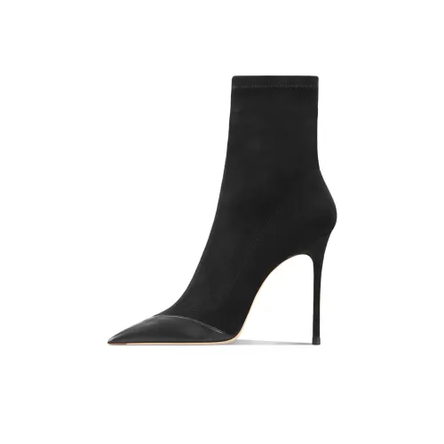 Siwei Crew Осенний Зимний Заостренный носок Узкий каблук Супер Высокий каблук Женские Короткие Ботинки